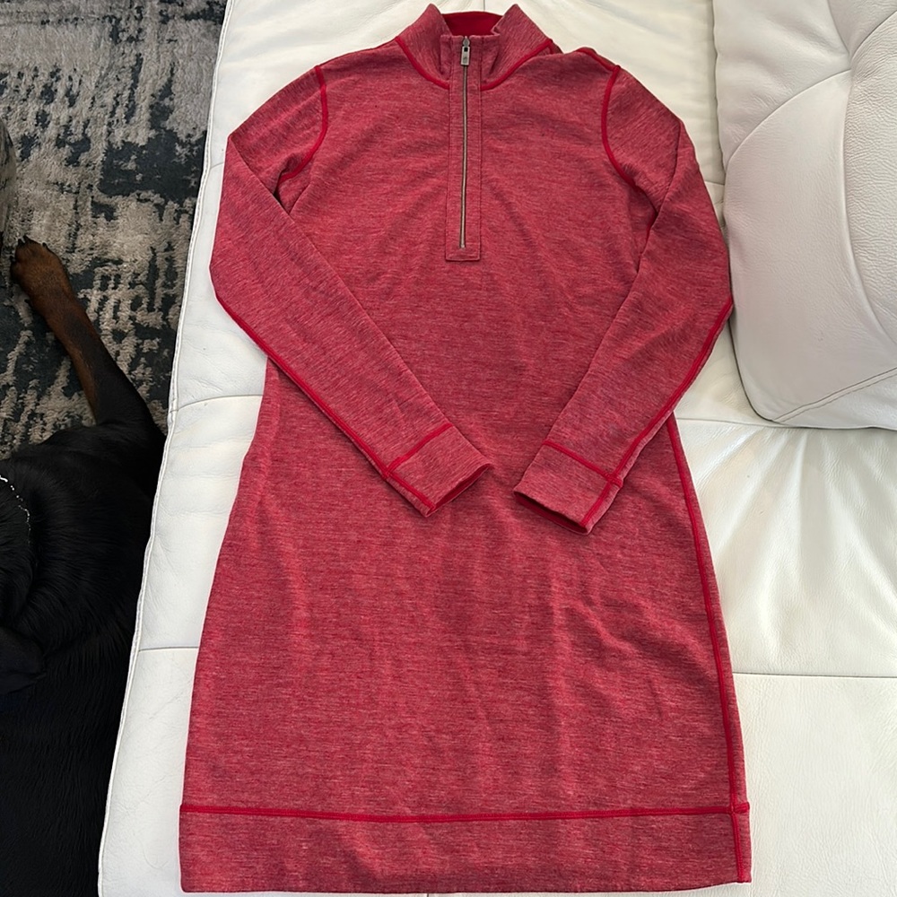 Tommy Bahama Billow double knit reversible dress, XS, long sleeve, red/heather